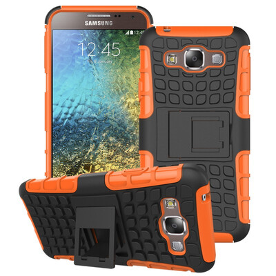 

Fivice Samsung E5 Case TPU anti-fall tire pattern back clip bracket phone case