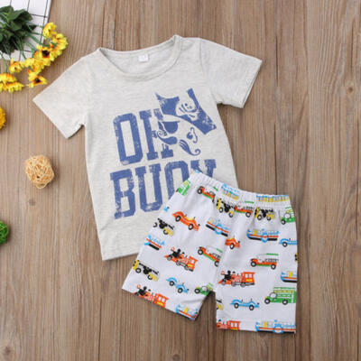 

Cute Kid Children Boy Summer Casual T-shirt TopsShort Pants Trousers Outfits