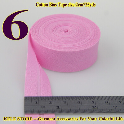 

Cotton bias tape bias binding fold tape size 20mm2cm 34" 25yds various color solid color DIY handmade sewing material