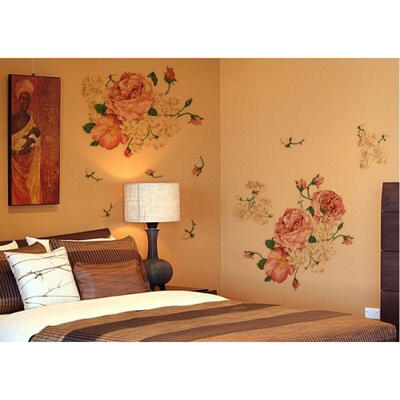 

7050CM Luxury Peony Flowers Wall Sticker Art Decor Decals Removable Vinyl UKLXL