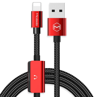 

MCDODO 2in1 Aux Jack Music Charging Audio Adapter Cable Headphone Earphone Cable For iPhone 7 8 X 10 Plus Charger For Lightning
