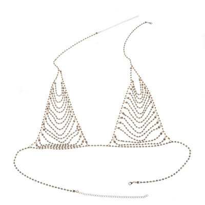 

Jewelry sexy rhinestone bra chain claw string bikini set with diamond body chain
