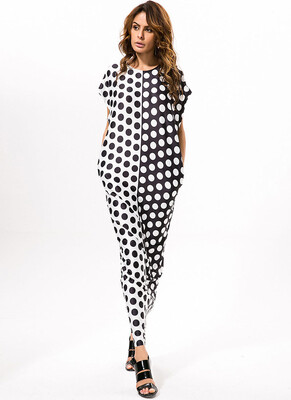 

Buenos Ninos Black&White Wave Point One-step Skirt Fashion Loose Dress