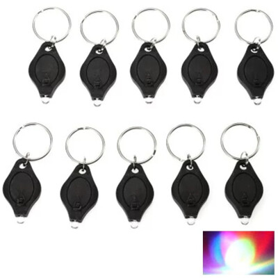 

Mini LED Flash Light Keychain Ring Torch Super Bright Colorful Light 10PCS