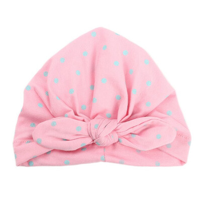 

Dot Baby Girl Hat with Bow Candy Color Baby Turban Cap for Girls Elastic Infant Accessories 1 PC