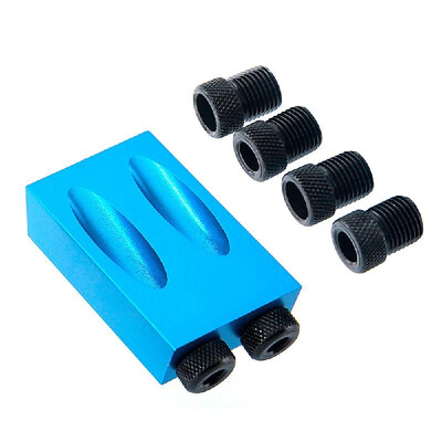 

Dual Pocket Hole Jig Kit 6810mm 15°Bit Angle Drive Adapter for Woodworking Angle Drilling Holes Guide Wood Tools Doweling Hole S