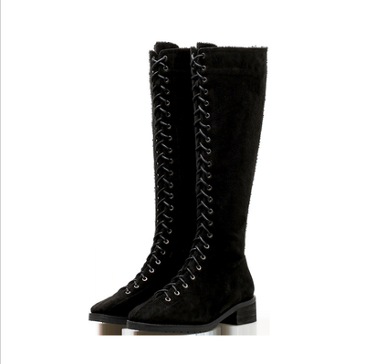 

2018 new autumn&winter high boots childrens boots wild low-heeled Martin boots front zipper tide