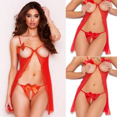 

UK Women Ladies Sexy Lingerie Sleepwear Babydoll G-string Underwear Night Dress