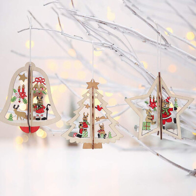 

Many memories of Christmas pendant Christmas tree decorations Christmas decorations Christmas tree ornaments Children Christmas gifts Decoration Christmas tree ornaments Wooden carvings Paintings pendants 3 Pack