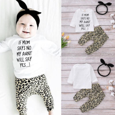 

Toddler Baby Kids Girls Clothes Tops Leopard Pants Infant Outfits Sets Tracksuit