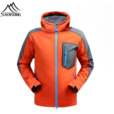 

SAENSHING Waterproof softshell Jacket Men Hiking Fleece Rain Coat Fishing Windbreaker Outdoor Camping Trekking Soft shell Jacket