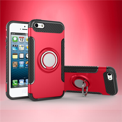 

Fivice iphone 55s5SE case PC metal ring shell magnetic car bracket TPU phone case