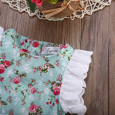 

Princess Baby Girl Clothes Lace Floral Romper Bodysuit Outfits One-pieces 0-24M