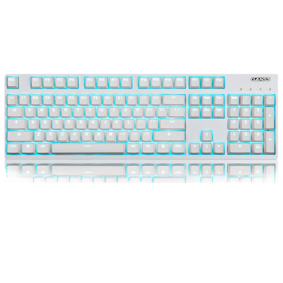 

GANSS GS104 cherry shaft without punch game mechanical keyboard 104 white black axis ice blue (PBT version)