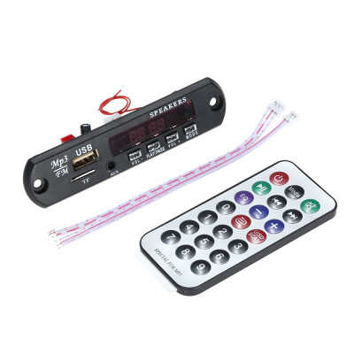 

Wireless BT MP3 WMA Decoder Board Car Audio FM Radio Module with Aux in USB Port TF Card Slot Remote Control