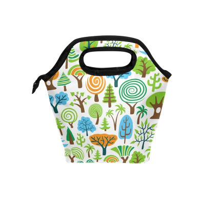 

Insulated Lunch Tote Bag Kinds Tree Travel Picnic Lunch Handbags Portable Zipper Lunch Bag Box