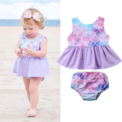 

Newborn Toddler Kids Baby Girl Mermaid Vest Tops Dress Shorts Pants Set 1-4T