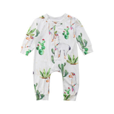 

Cactus Kids Baby Girls Alpaca Long Sleeve Romper Jumpsuit Pants Clothes Outfits