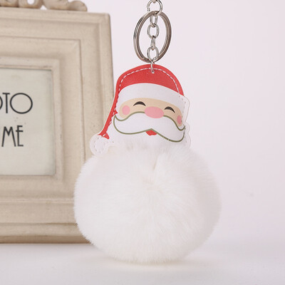 

Cute Christmas Gift Santa Keychain for Women Pom Pom Ball Keychains