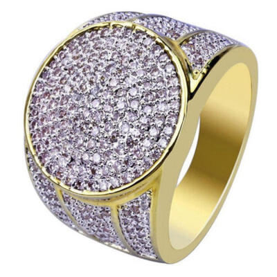 

Vintage 18K Yellow Gold Filled White Sapphire Ring Women Mens Wedding Jewelry