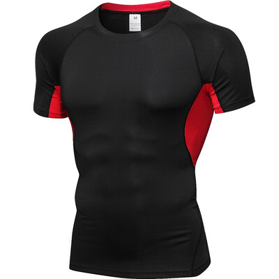 

Mens Sportswear Compression Fitness Tights Running Shirt Training Short Gym ManS T-Shirt