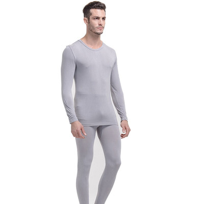 

Men Winter Thermal Underwear Suit Comfortable High quality Circular Collar Pure Color Warm Clothing Sets