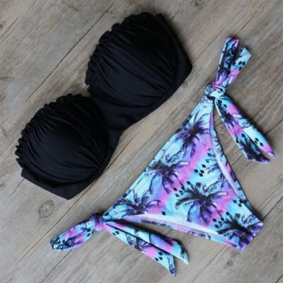 

Swimwear Women Bikini Set Bandage Push-Up Padded Swimsuit Bathing Beachwear LA