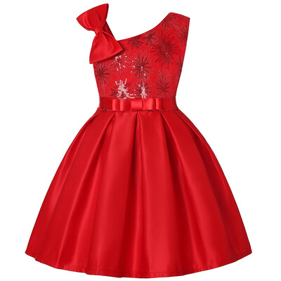 

Girls Gorgeous Navy A-line Sequins Pleated Dresses Red One-shoulder Champagne Party Dress Clothing