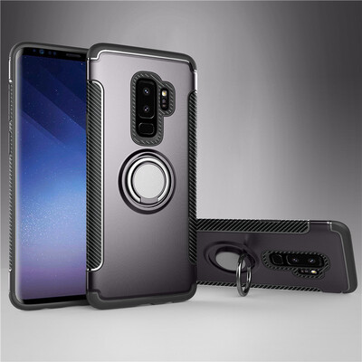 

Fecoprior Back Cover For Samsung Galaxy S9 Plus Case Car Holder Stand Hard PC Silicon Ring Suction Bracket Celulars