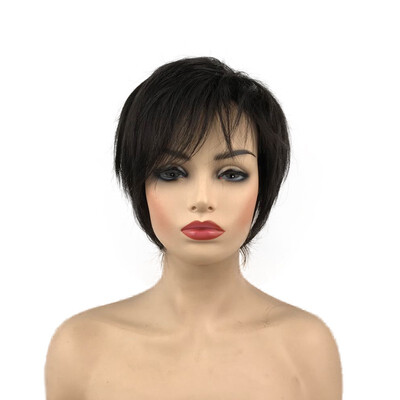 

StrongBeauty Short straight BlackBrownDark RedOrangeBlonde Two-color Ombre Wigs for Women