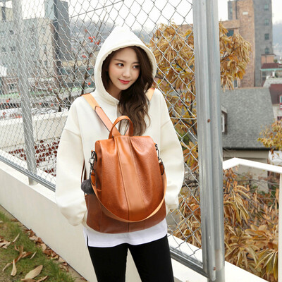 

Beverly Bvlbavly backpack lady Korean version of the ball hanging ornaments anti-theft leather solid color shoulder bag leisure travel bag 115 black