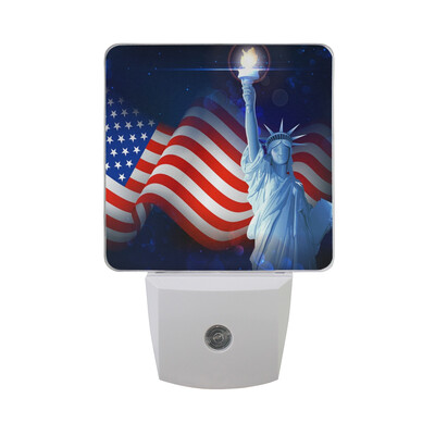 

ALAZA LED Night Light With Smart Dusk To Dawn SensorStatue Of Liberty USA America Plug In Night Light