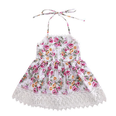 

Baby Girls Princess Lace Floral Dress Kids Party Pageant Dresses Clothes 1-6Y