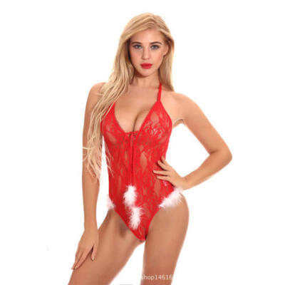 

Sexy Christmas Sleepwear Underwear Women Lingerie Babydoll Dress Red Suit Gift