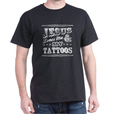 

CafePress Jesus Loves Me And My Tattoos - 100 Cotton T-Shirt