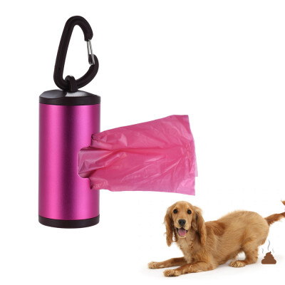 

Colorful Pet Poop Holder Dog Waste Dispenser Aluminum Alloy Tube Includes 15pcs Waste Bags Refillable
