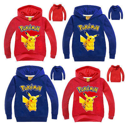 

Pikachu Kids Girls Boys Sweatshirt Hoodies Coat Outerwear Tops Pokemon Clothes