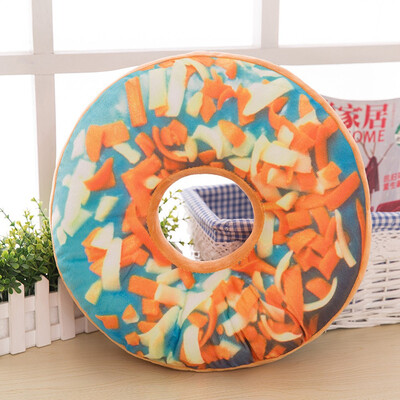 

New Fashion Creative Soft Plush Pillow Stuffed Seat Pad Sweet Donut Foods Cushion Case Toys pillowcase poszewka na poduszki