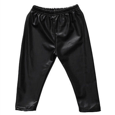 

Summer Baby Girls Kids Boy Toddler Hip Hop T-shirt Tops Clothes PU Pants Outfit