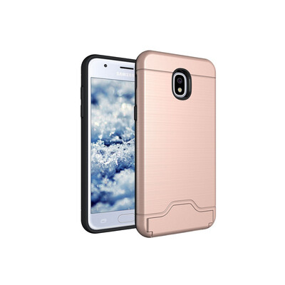 

Fivice Samsung J3 2018 Case TPU all-inclusive anti-drop brushed card with bracket mobile phone case