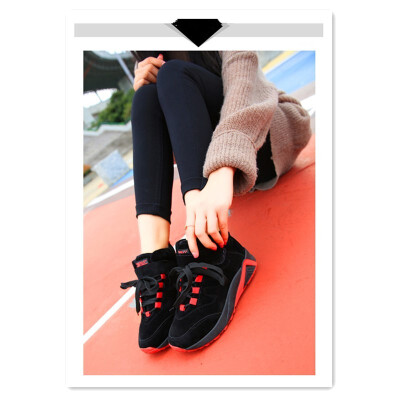 

Autumn&winter plus velvet sneakers female Korean version of casual Agan running shoes high to help shoes shoes women