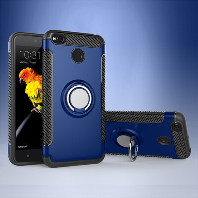 

Fivice Xiaomi Redmi 4X case PC metal ring shell magnetic car bracket TPU phone case