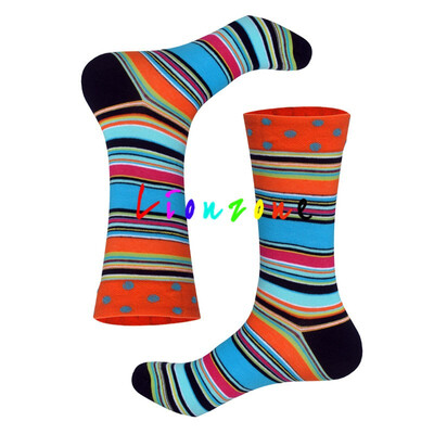 

LIONZONE 2018 New Arrived Happy Socks Unisex Men Women Striped Lattice Dot Design Colorful Cotton Socks Leisure Socks Funny Gift