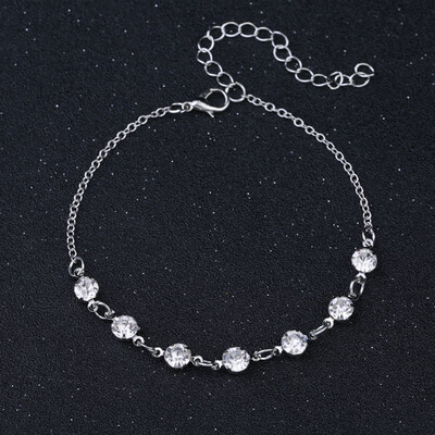 

Jewelry Gift Fashion Crystal Anklets for Women Gold Silver Color Boho Anklet Strap Bracelet on The Leg Foot Bracelets Bohemian