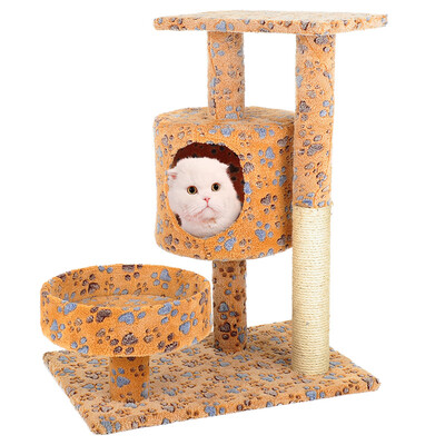 

Китайский юань домашнее животное с (HOOPET) маленьких следами маленькой кошкой лазалка Расчесывание кошкой дерево игрушка кошки мусор кошки прыжки беседка бежевого