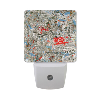 

ALAZA LED Night Light With Smart Dusk To Dawn SensorDisasters Background Words Clouds Plug In Night Light