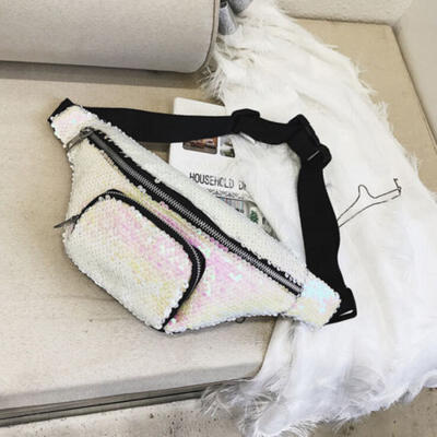 

Reversible Mermaid Sequin Glitter Waist Fanny Pack Belt Bum Bag Pouch Hip Purse
