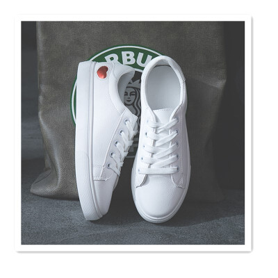 

2018 Korean version of Harajuku Tide brand casual wild college wind white womens shoes love small white shoes women