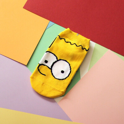 

LIONZONE Women Cotton Cartoon Cute Fashion Funny Socks Simpson Boat Socks Novelty Invisible Happy Socks Hot Sale