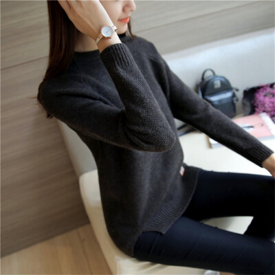 

2018 Women Sweaters Autumn Winter Long Sleeve Pull Female Solid Pullover Female Casual Knitted Sweater